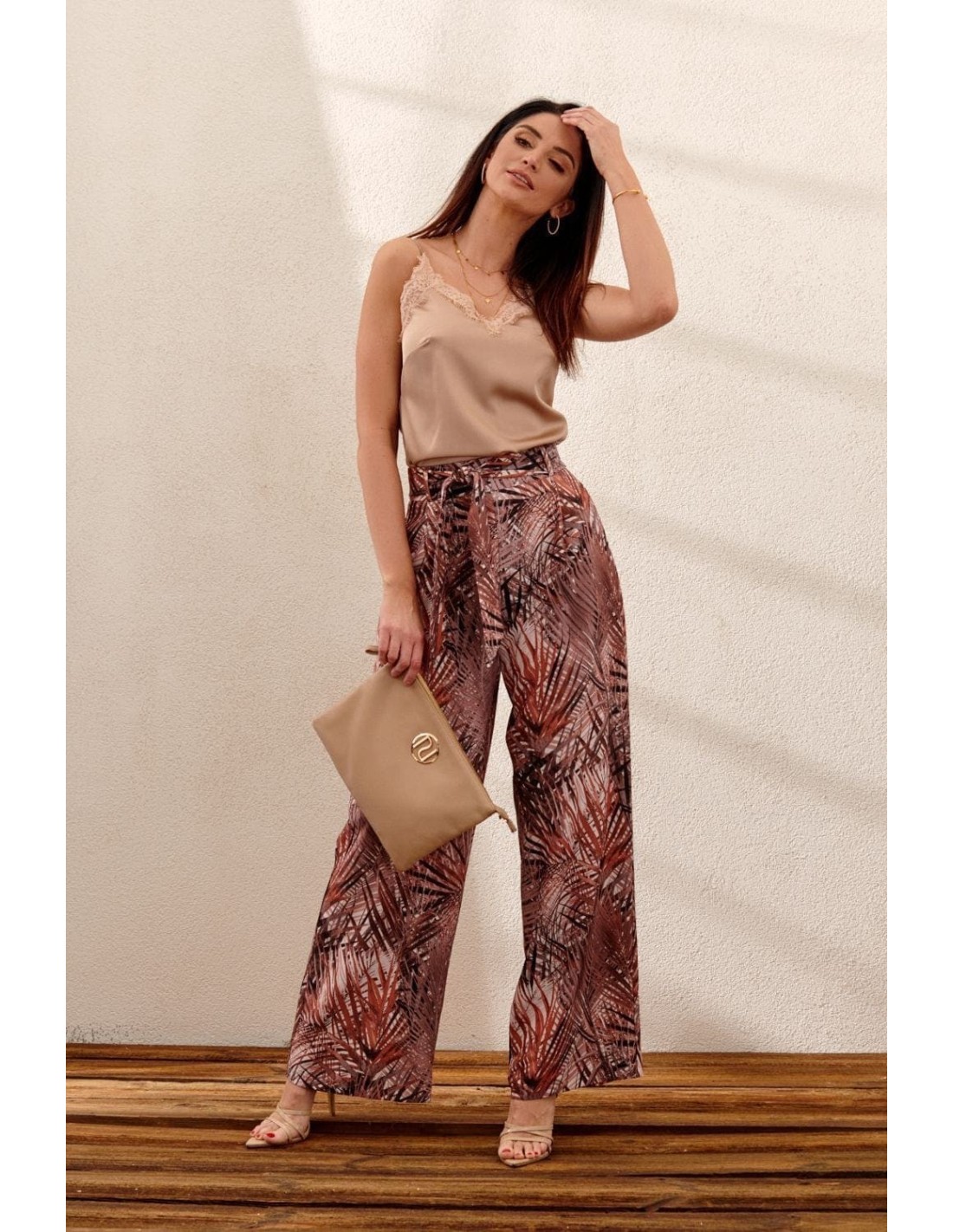 Pantaloni cu talie înaltă Cappuccino PR21940 - Magazin online - Boutique